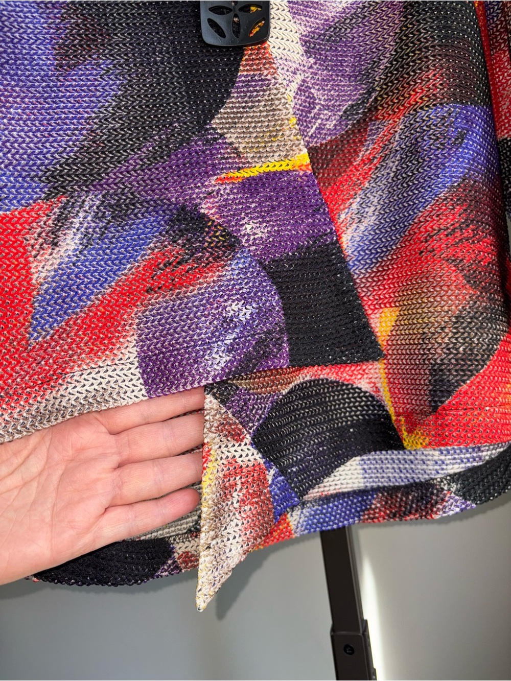 Joseph Ribkoff Multicolor Abstract Print Open Weave Jacket Size 8 Art to Wear - Picture 10 of 15